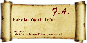 Fekete Apollinár névjegykártya